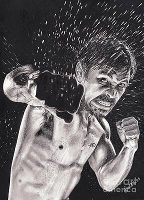 Boxing Drawing - Pac-man by Joshua Navarra