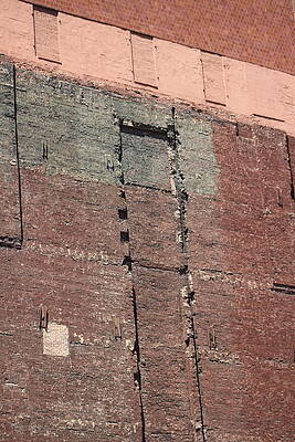 Wall Art - Photograph - Patchwork Pattern on Brick Building by Colleen Cornelius