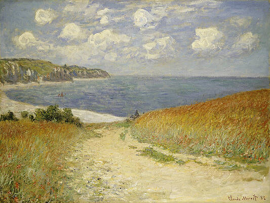 Wall Art - Painting - Path in the Wheat at Pourville by Claude Monet