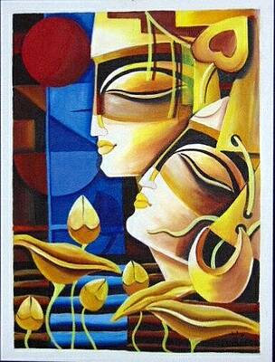 Modern Radha Krishna Paintings Page 2 Of 2 Fine Art America