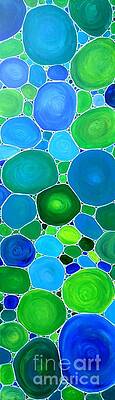 Wall Art - Painting - Peacock Pebbles  by Karen Jane Jones