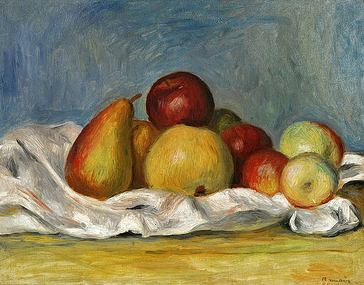 Pears and apples Print by Pierre-Auguste Renoir