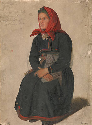 Peasant Woman from Telemark Print by Adolph Tidemand