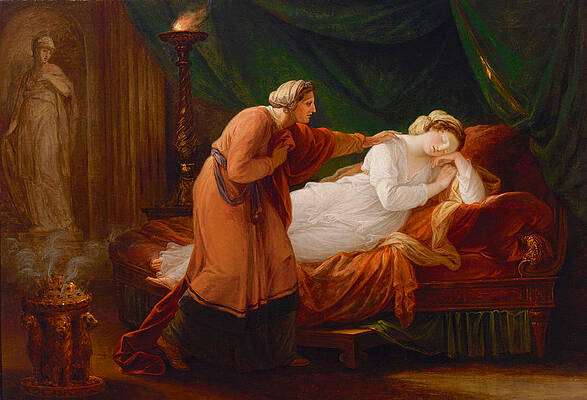 Penelope Awakened By Eurycleia Print by Angelica Kauffmann