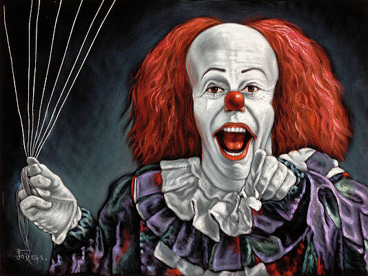 Pennywise the Clown A4 print from original airbrush painting.