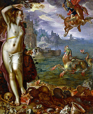 Perseus and Andromeda Print by Joachim Wtewael