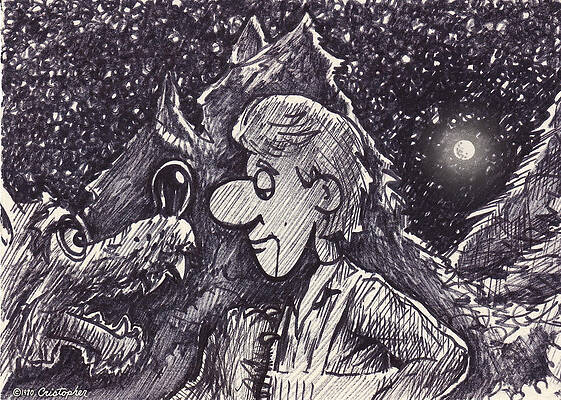 Wall Art - Drawing - Peter and the Wolf  by Cristophers Dream Artistry