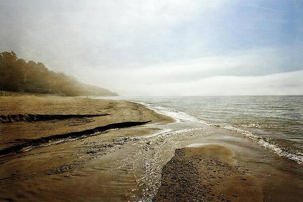 Wall Art - Photograph - Pier Cove Creek Mouth at Lake Michigan by Michelle Calkins