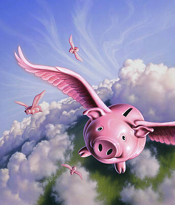 Cute Pig Paintings - Fine Art America