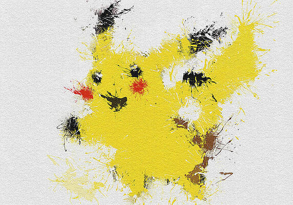 Pikachu Paint Kit with 10x10 Canvas & Template #9 - Artsy Rose Academy