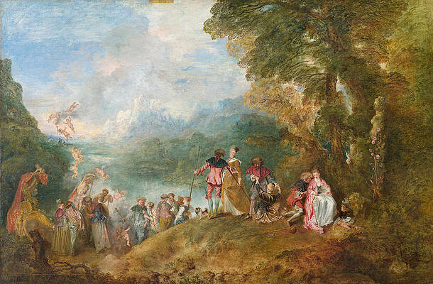 Pilgrimage On The Isle Of Cythera Print by Antoine Watteau