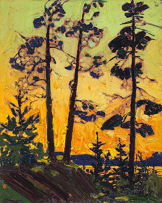 Pine Trees at Sunset by Tom Thomson Pine Trees at Sunset by Tom Thomson