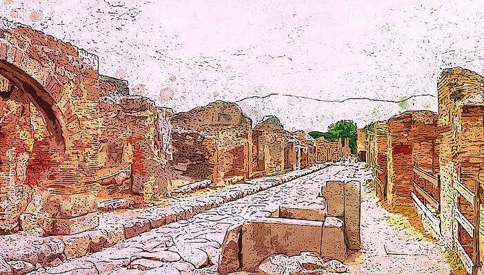 Wall Art - Painting - Pompei - 04 by AM FineArtPrints