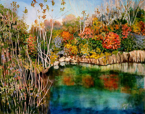 Wall Art - Painting - Ponds of St. Charles East Side Fox River #1 by Carole Sluski