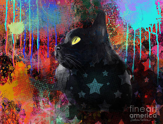 Abstract Cat Paintings Fine Art America