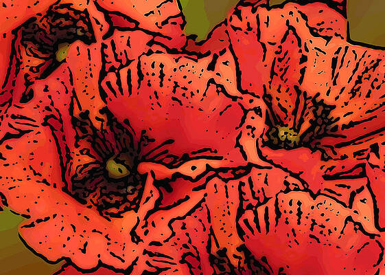Wall Art - Mixed Media - Poppies by Ann Tracy