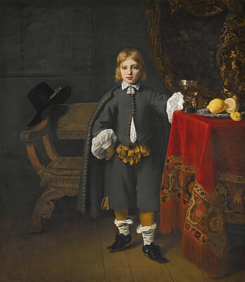 Portrait of a Boy said to be the Artist's Son aged 8 Print by Ferdinand Bol