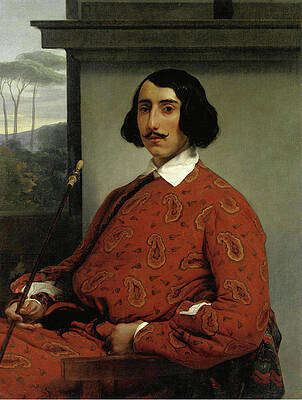 Portrait of a Gentleman. Duke Manolo Nunez Falco Print by Francesco Hayez