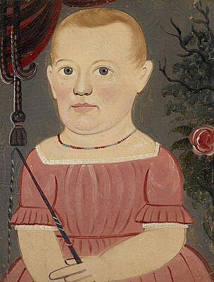Portrait of a girl Print by Attributed to William Matthew Prior