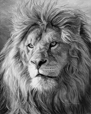 Black And White Lion Art Pixels