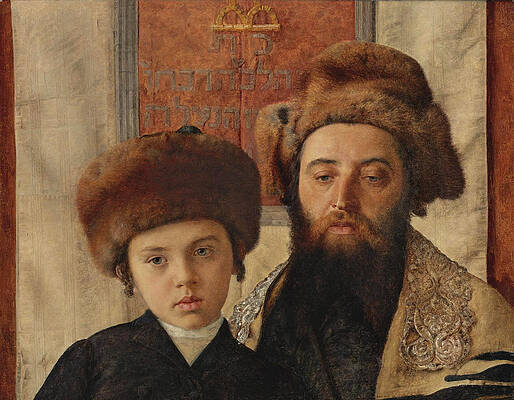 Portrait of a Rabbi with a young Pupil Print by Isidor Kaufmann