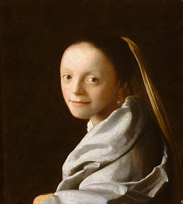Portrait of a Young Woman Print by Johannes Vermeer