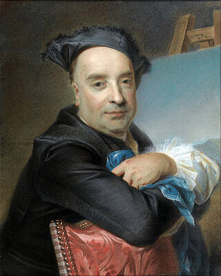 Portrait of Claude Dupouch Print by Attributed to Maurice Quentin de La Tour