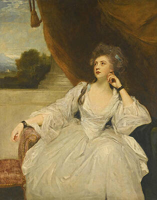 Portrait of Elizabeth Falconer Mrs. Stanhope as Contemplation Print by Joshua Reynolds