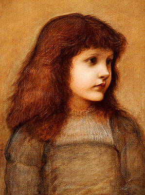 Wall Art - Painting - Portrait of Gertie Lewis by Edward Burne-Jones
