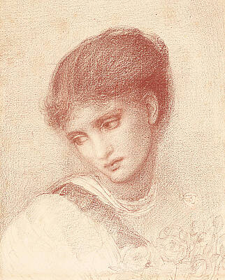 Portrait of Maria Zambaco Print by Edward Burne-Jones