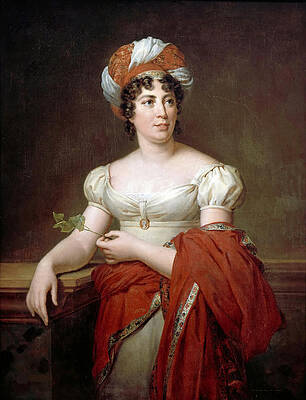 Portrait of Mme de Stael Print by Marie-Eleonore Godefroid