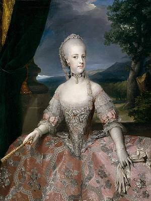 Portrait of Queen Maria Carolina of Austria Print by Anton Raphael Mengs