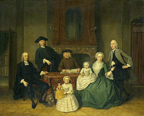 Portrait of the Brak Family. Amsterdam Mennonites Print by Tibout Regters