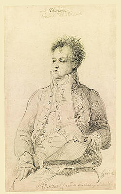 Portrait of the Painter Charles Thevenin Print by Francois Joseph Heim