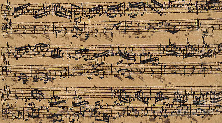 Wall Art - Drawing - Prelude, Fugue and Allegro in E flat by Johann Sebastian Bach