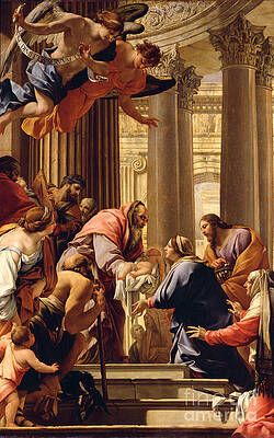 Wall Art - Painting - Presentation in the Temple by Simon Vouet
