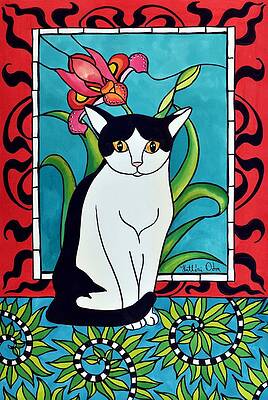 Wall Art - Painting - Pretty Me In Tuxedo by Dora Hathazi Mendes
