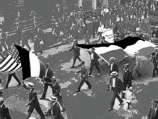 Pro Germany march at the start of WW1 1914 color added 2016 by David Lee Guss Pro Germany march at the start of WW1 1914 color added 2016 by David Lee Guss