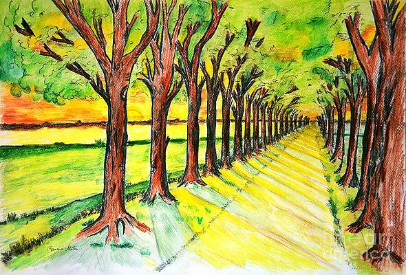 Wall Art - Drawing - Promenada by Ramona Matei