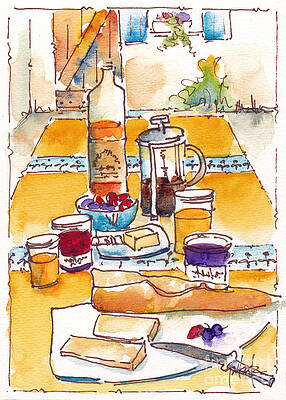 Wall Art - Painting - Provencale Petit Dejeuner by Pat Katz