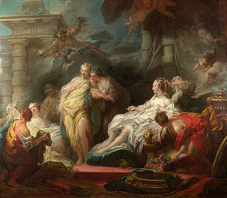Psyche showing her Sisters her Gifts from Cupid Print by Jean-Honore Fragonard