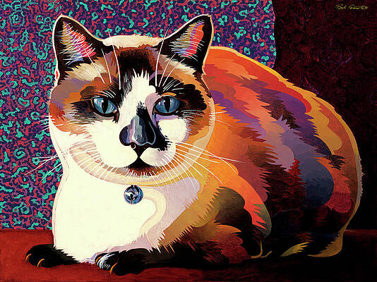 Abstract Cat Paintings Fine Art America