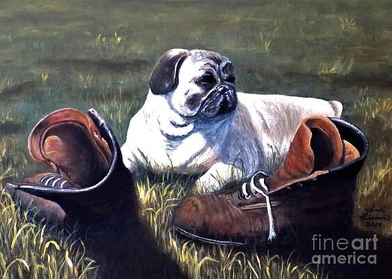 Pug and Boots by Judy Kirouac Pug and Boots by Judy Kirouac