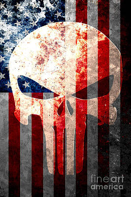 Marvel The Punisher Skull and Red Streaked Logo Art Print by Rayank Hamdo -  Fine Art America