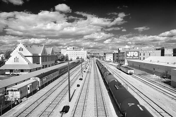 Railway to Infinity in black and white. Color version available by Darrell Young