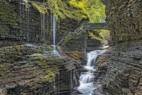 Rainbow Falls At Watkins Glen State Park by Jim Vallee Rainbow Falls At Watkins Glen State Park by Jim Vallee