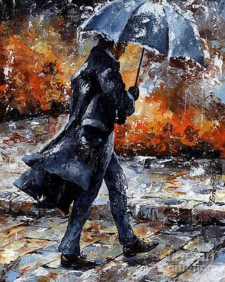 Umbrella Man Paintings Fine Art America