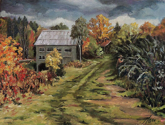 Wall Art - Painting - Raspberry Path by Nancy Griswold