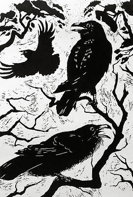 Wall Art - Painting - Ravens by Nat Morley