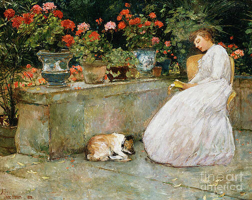 Wall Art - Painting - Reading, 1888 by Childe Hassam